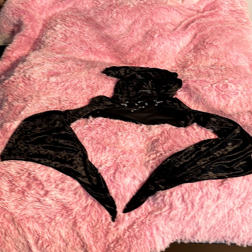 Dark in love hooded velvet shrug